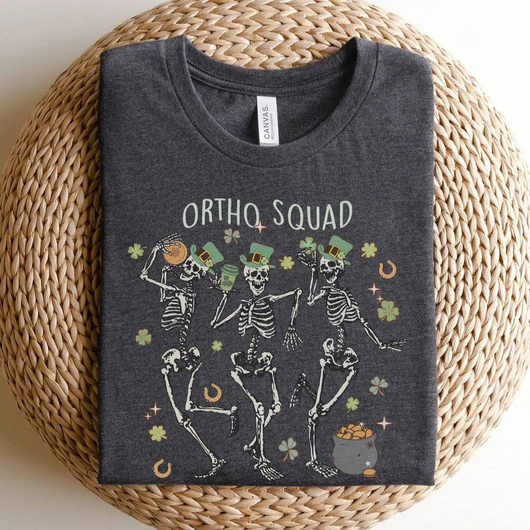 orthosquadstpatrickdarkgray Ortho Squad St. Patrick's Day T-shirt - Image 1
